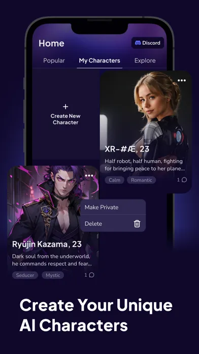 Screenshot di Fling AI Character & Roleplay