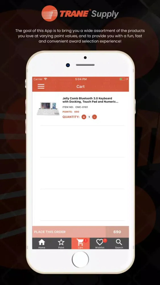 Captures d'écran de Trane Supply Rewards Canada