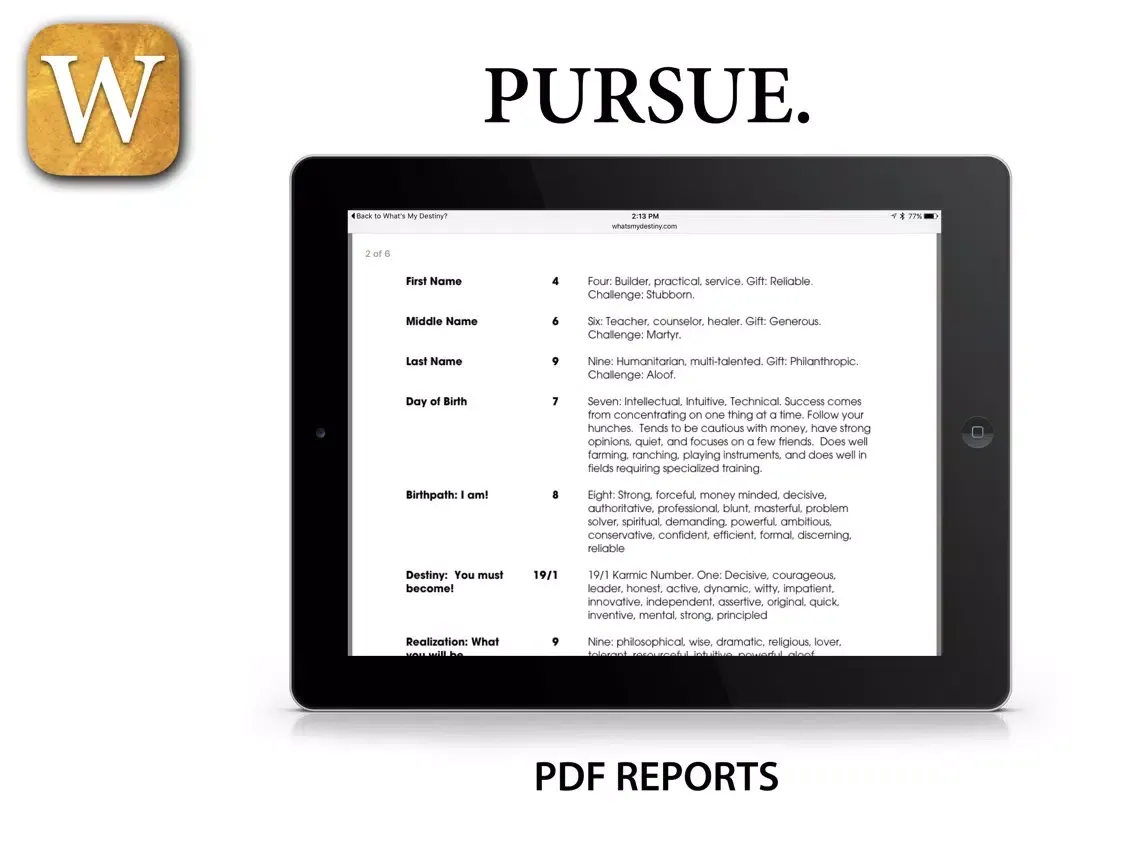 What's My Destiny iPad  Ekran Görüntüleri