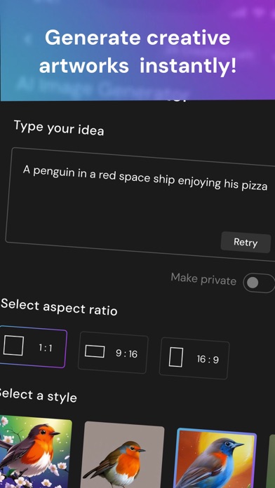 Screenshot di AI Image Generator: Photo, Art