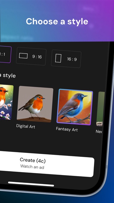 Screenshot di AI Image Generator: Photo, Art