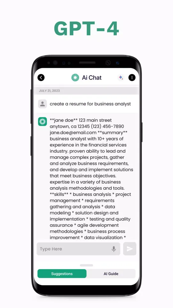 Tangkapan layar Ai Assistance, ChatBot: AiChat
