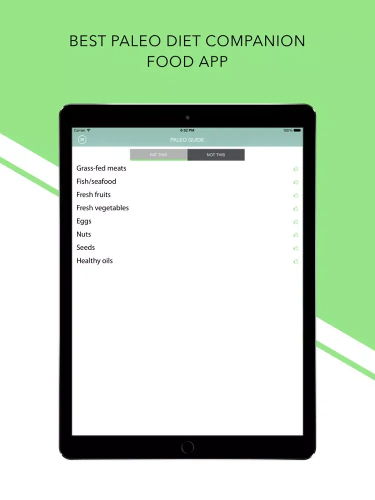 Paleo Diet - Food List iPad  Screenshots