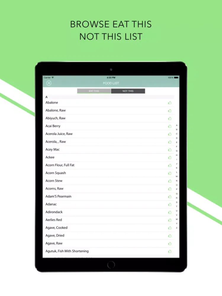 Paleo Diet - Food List iPad  Screenshots