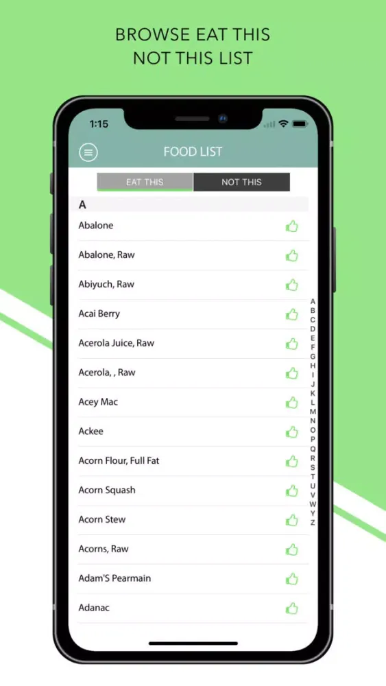 Paleo Diet - Food List Screenshots