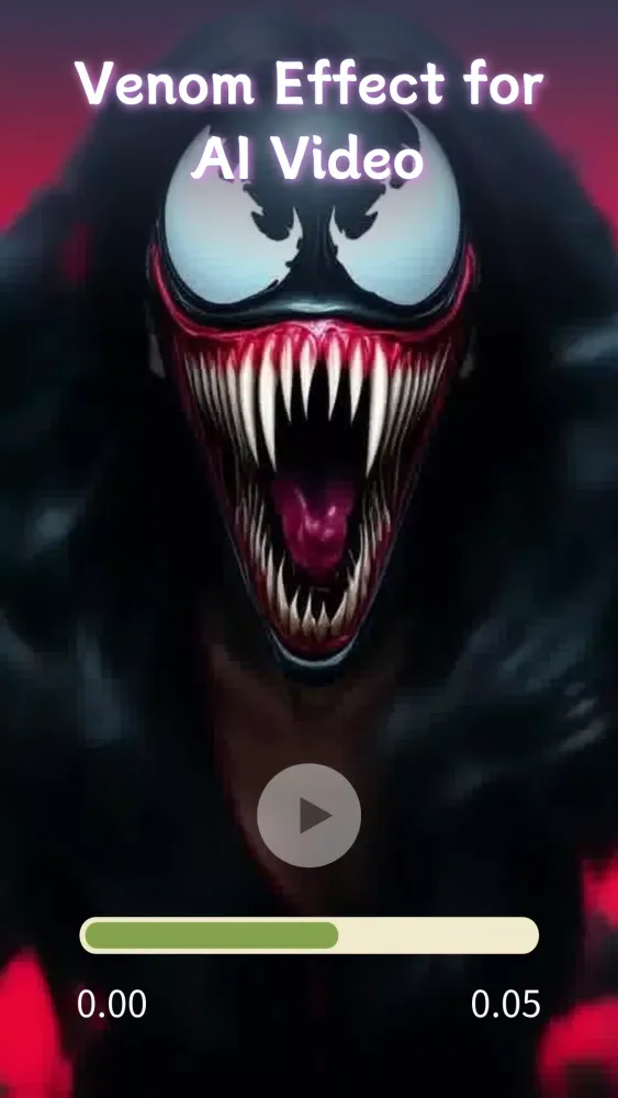 Pixverse AI Video Venom Effect Screenshots