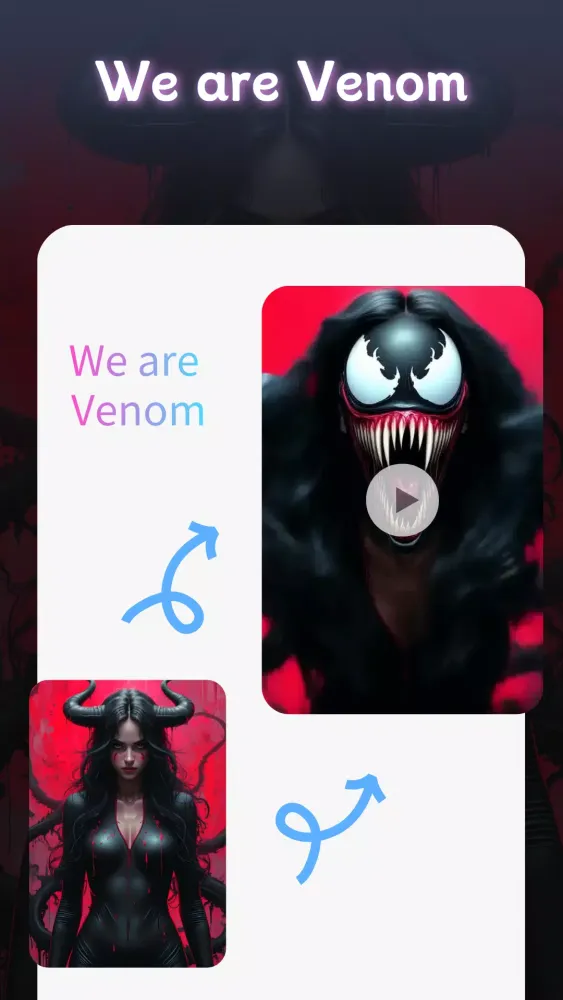 Pixverse AI Video Venom Effect Screenshots