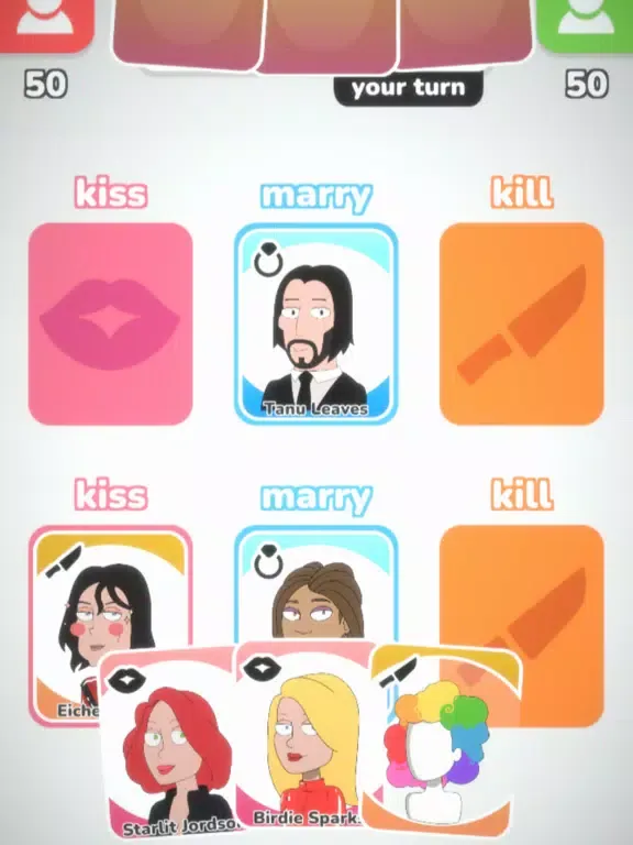 Tangkapan layar Kiss Marry Kill Cards iPad 