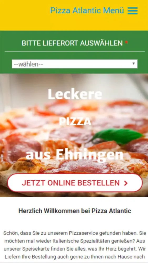Ảnh chụp màn hình của Pizza Atlantic