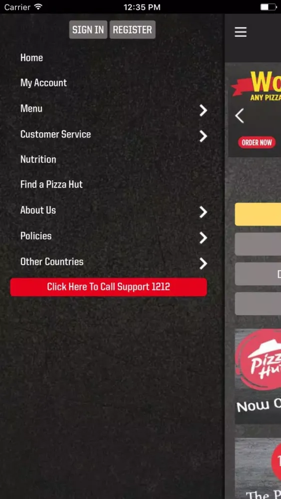Capturas de tela do Pizzahut Lebanon