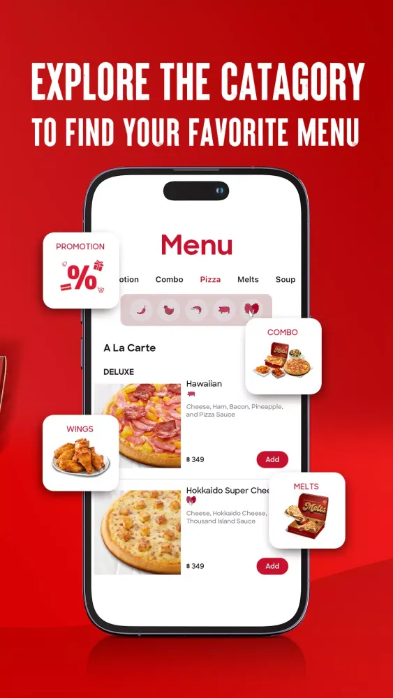 Zrzuty ekranu PizzaHut Thailand