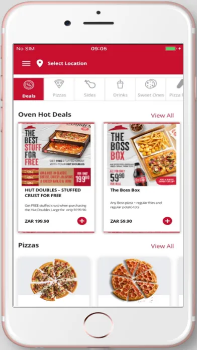 Zrzuty ekranu Pizza Hut South Africa