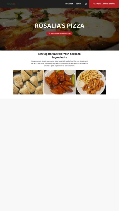 Capturas de tela do Rosalia's Pizza New Jersey