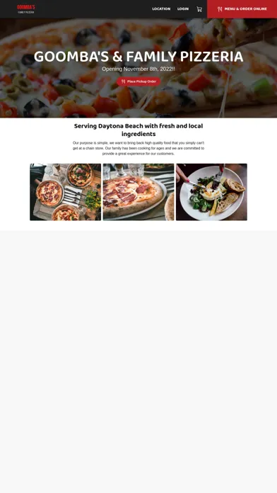 Capturas de tela do Goomba's & Family Pizzeria