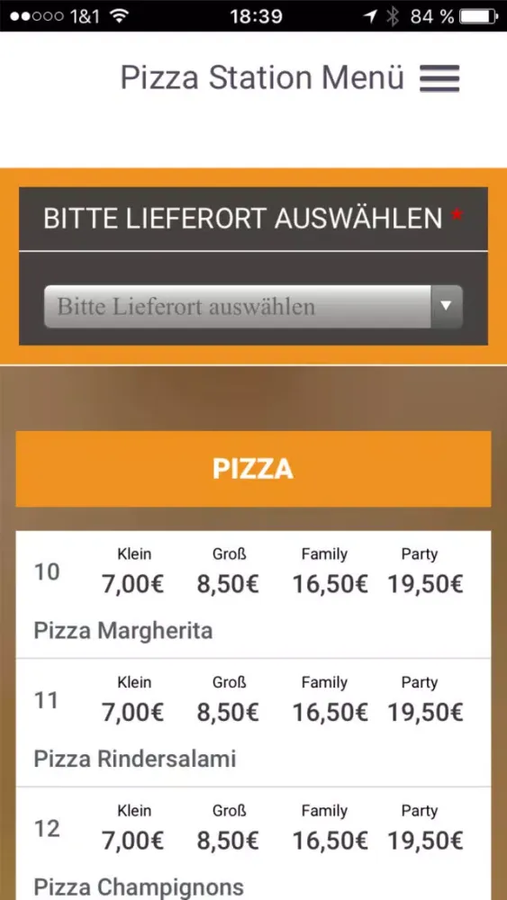 Captures d'écran de Pizza Station Wangen