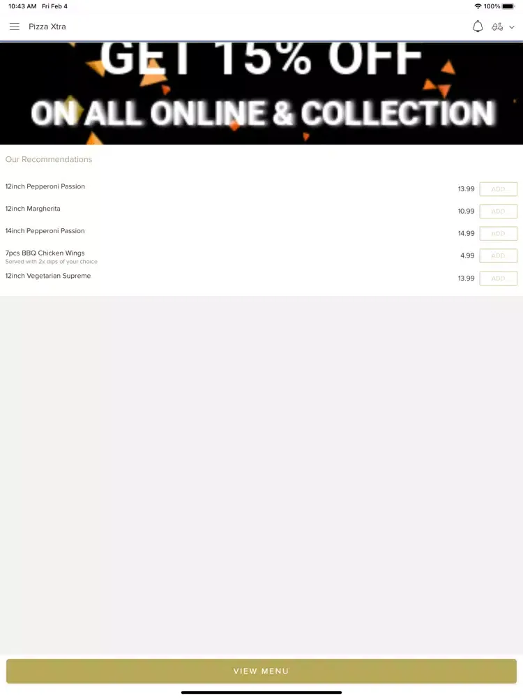 Pizza Xtra iPad  سکرین شاٹس