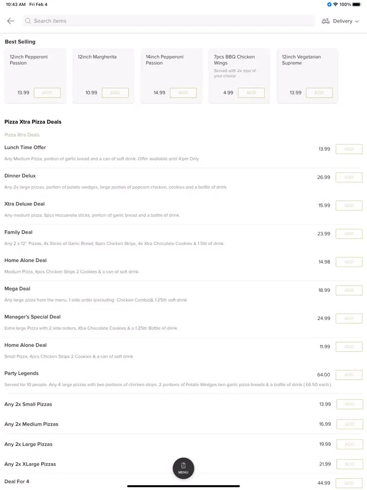 Pizza Xtra iPad  سکرین شاٹس