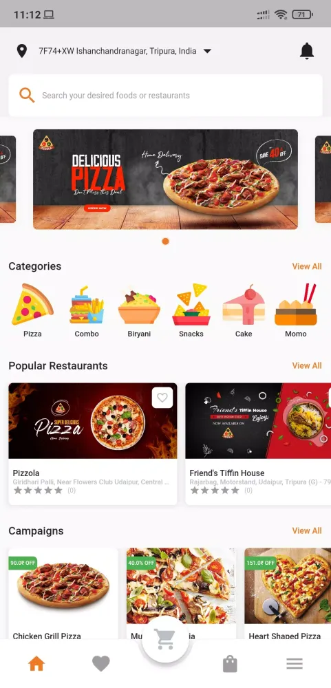 Tangkapan layar Pizzola - Order Food Online