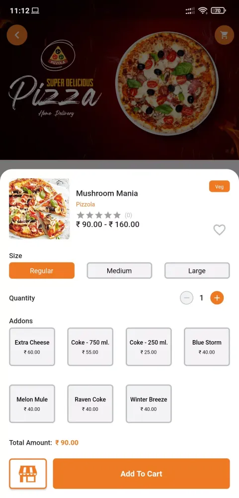 Tangkapan layar Pizzola - Order Food Online