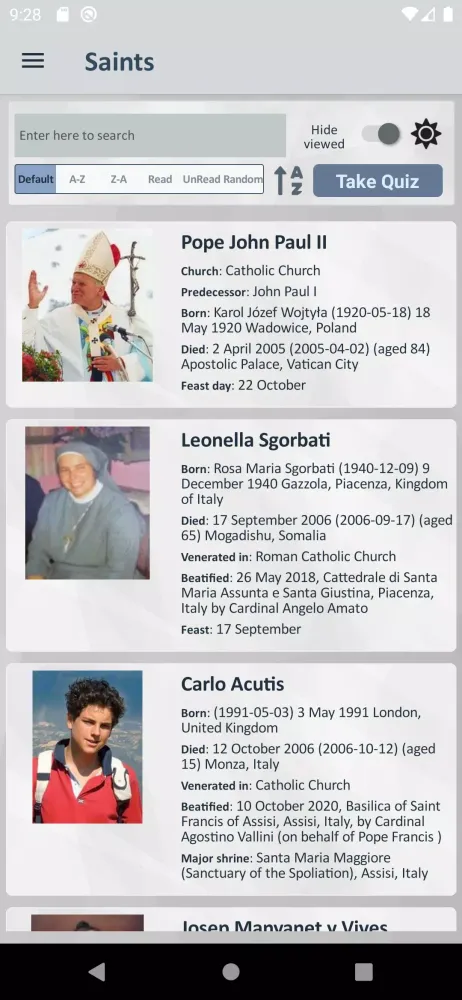 Catholic Saints Screenshots