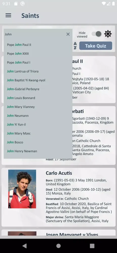 Catholic Saints Screenshots