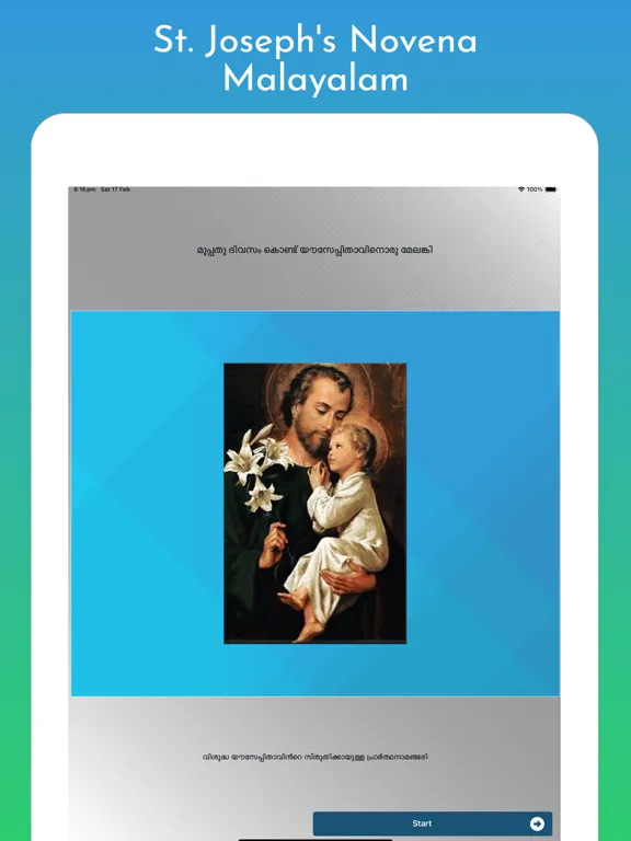 Tangkapan skrin St Joseph Novena Malayalam iPad 