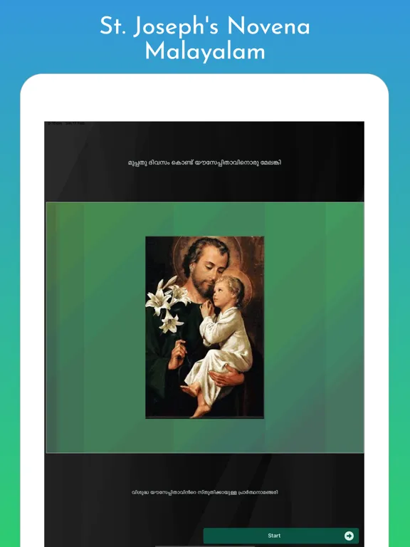 Tangkapan skrin St Joseph Novena Malayalam iPad 