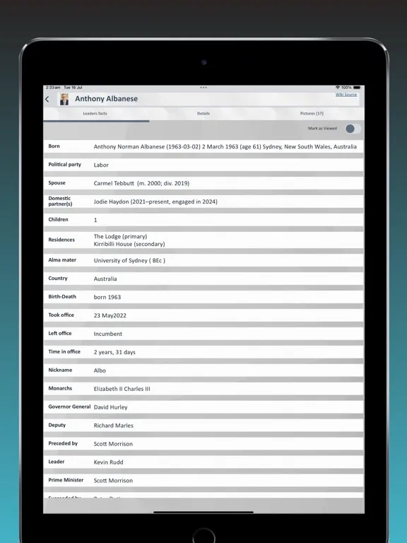 World Leaders Hub iPad 應用截圖