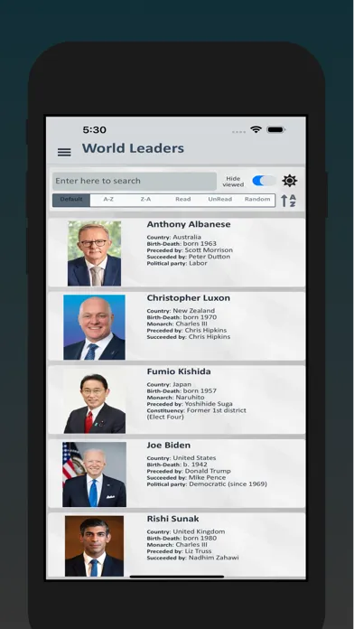 World Leaders Hub應用截圖