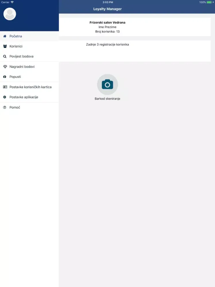 Captures d'écran de Loyalty management iPad 