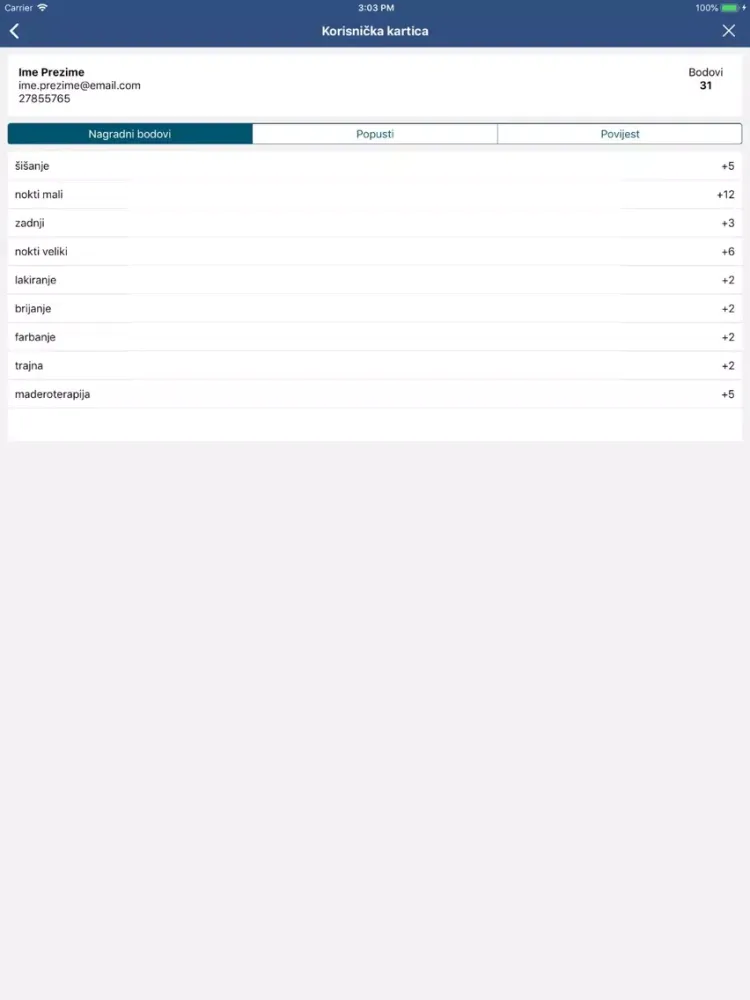 Captures d'écran de Loyalty management iPad 