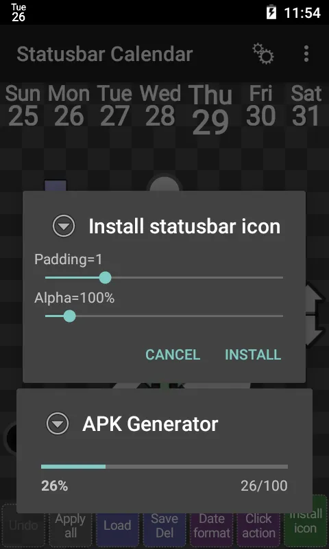 Statusbar Calendar應用截圖
