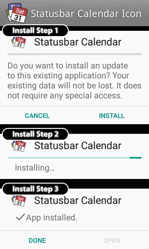Statusbar Calendar應用截圖