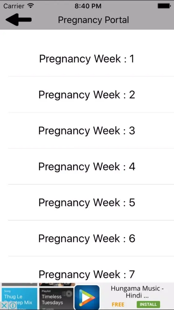 Pregnancy Portal Screenshots