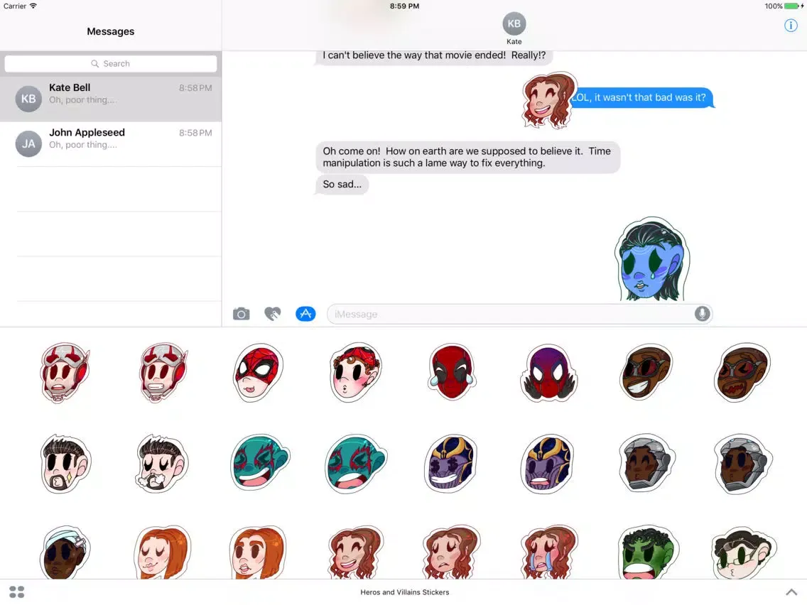 Heroes and Villains Stickers iPad 应用截图