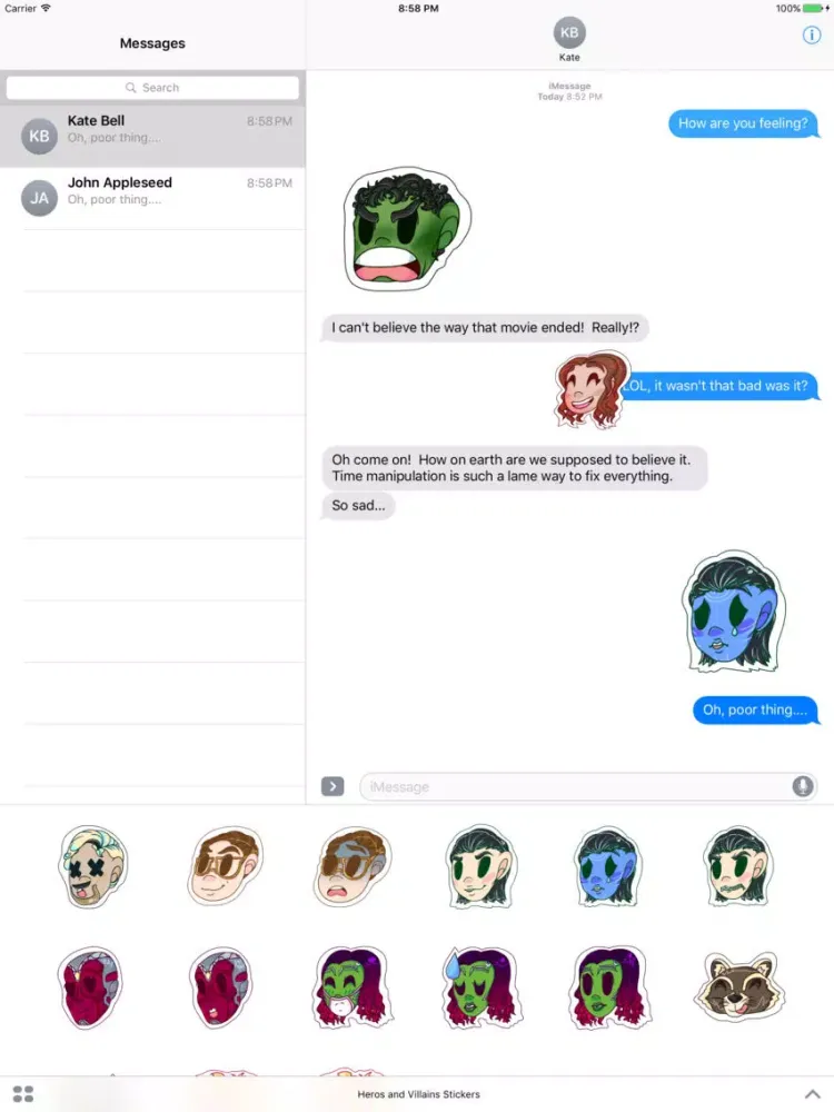 Heroes and Villains Stickers iPad 应用截图