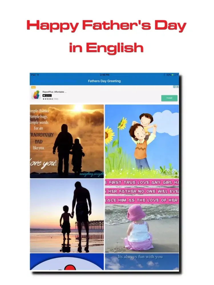 تصاویر Father's Day Wishes Card iPad 