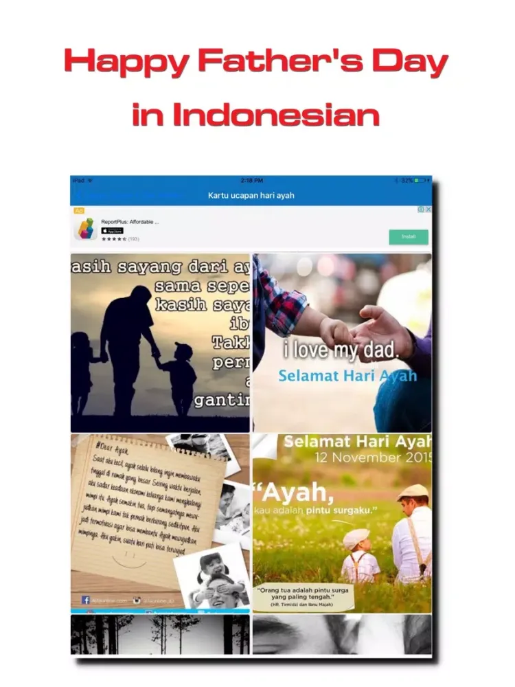تصاویر Father's Day Wishes Card iPad 