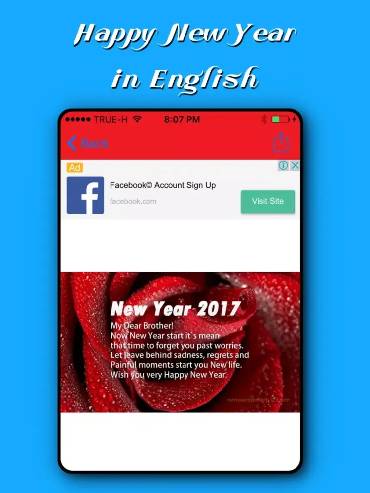 Happy New Year Wishes Card iPad 应用截图
