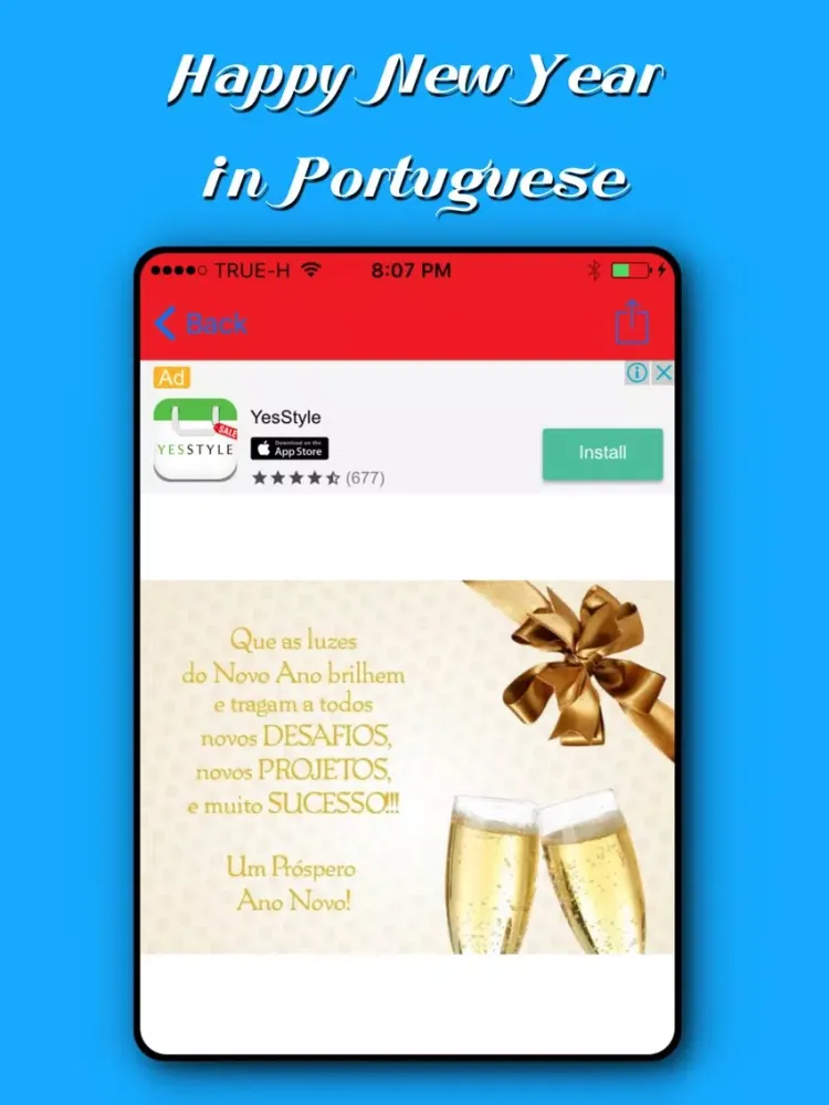 Happy New Year Wishes Card iPad 应用截图