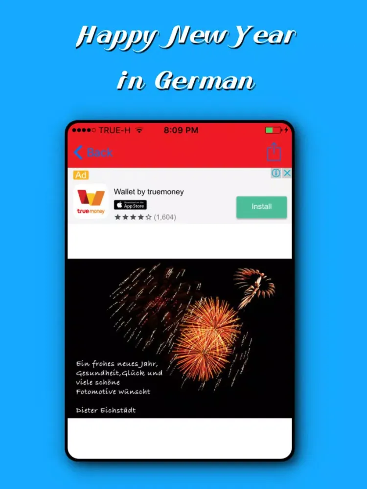 Happy New Year Wishes Card iPad 应用截图