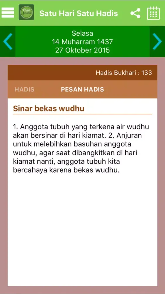 Satu Hari Satu Hadis應用截圖