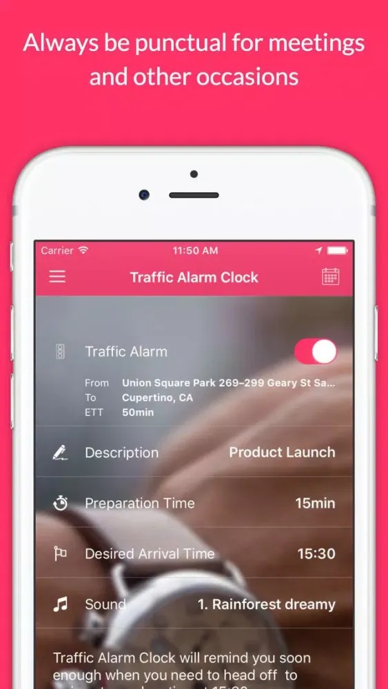 Capturas de pantalla de Traffic Alarm Clock - Always Punctual