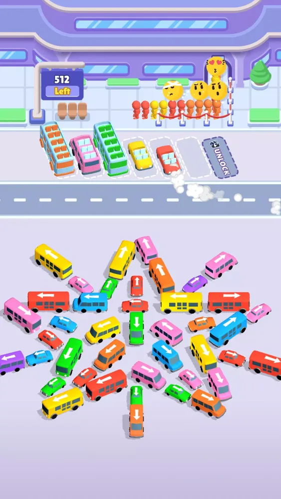 Ảnh chụp màn hình của Sort Frenzy: Rescue Bus Jam 3D