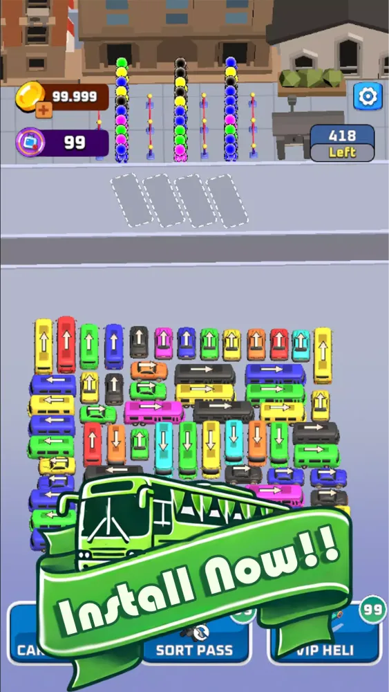 Tangkapan layar Bus Sort Jam: Parking Puzzle