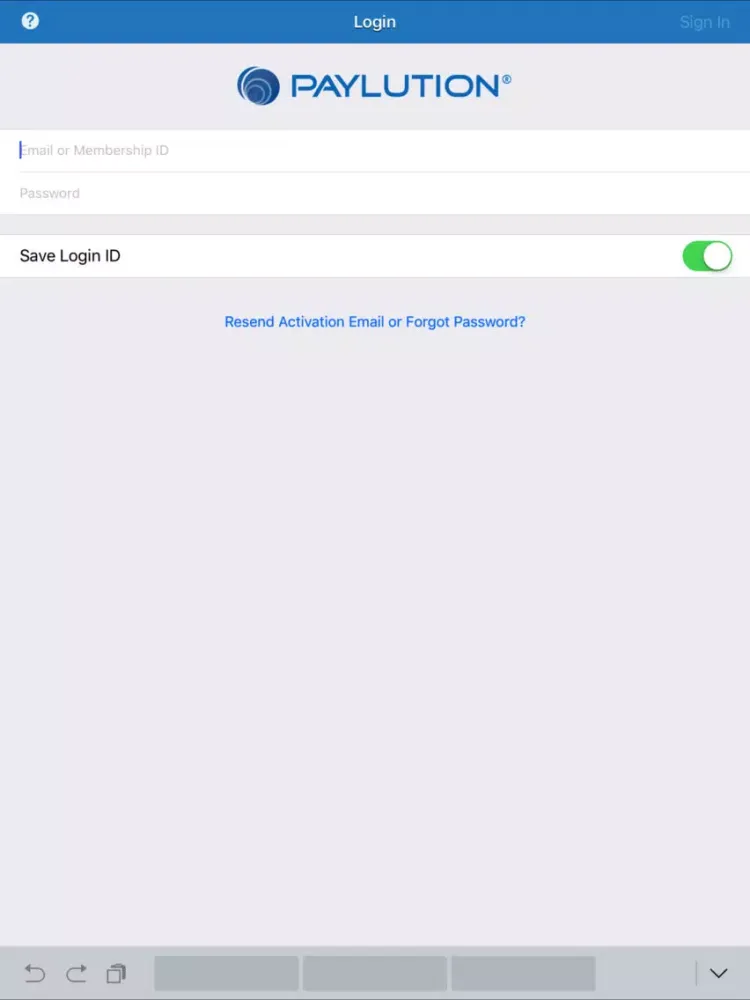 Tangkapan skrin Paylution iPad 