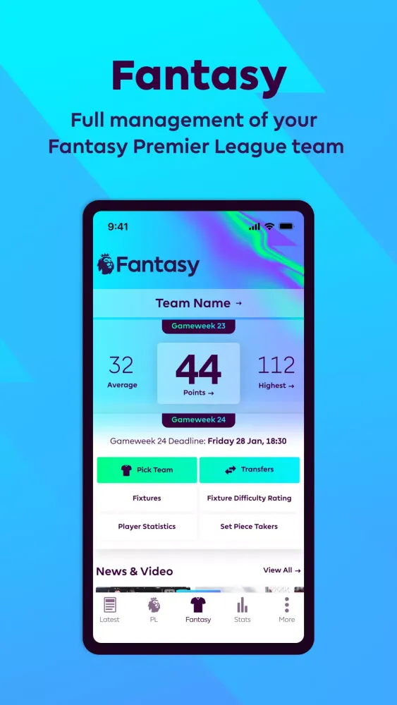 Capturas de tela do Premier League - Official App
