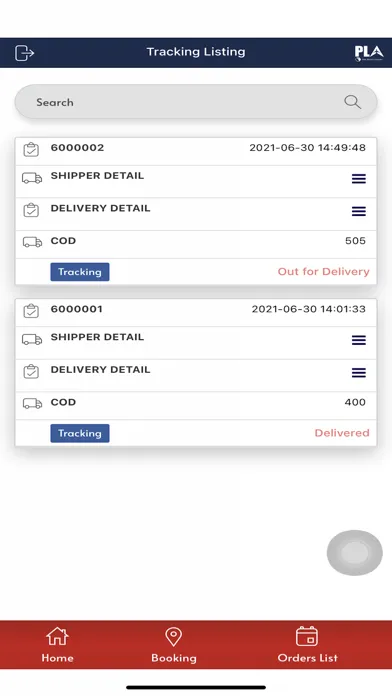 ภาพหน้าจอของ PLA Courier Service