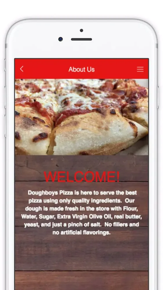 Tangkapan skrin dbPizza