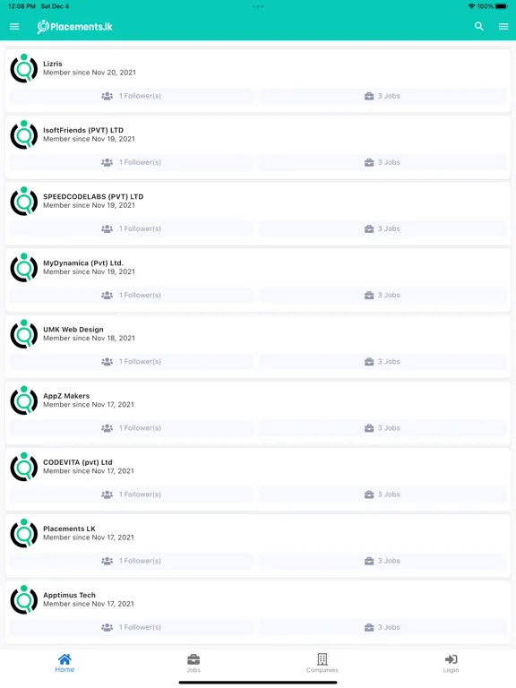 Placements LK iPad  Screenshots
